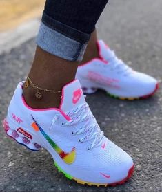 Rainbow Nikes, Baby Nike, Nike Shoes For Sale, Cute Sneakers, Fresh Shoes