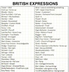 an image of a screen shot of the british expressions page on twitter, which has been updated