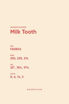 the back side of a milk tooth advertisement