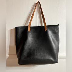 A Well Loved Bag In Great Condition! Minimal Surface Wear. This Bag Is Currently No Longer In Production On The Madewell Website. Minimal Surface, Madewell Bags, A Well, Womens Tote Bags, Madewell, Black And Brown, Handles, Women Shopping, How To Wear