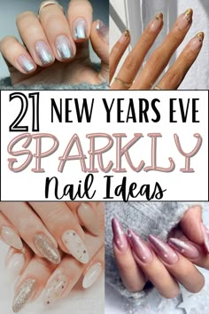 21 New Year’s Eve Nails That Are Super Trendy, NYE Nails, Holiday Nails, Sparkly Nails, Galaxy Nails, Glitter Nails, Silver nails, French tip nails, Ombre nails 2025 Nye Nails, Nye Nails Chrome, New Years Nails Ombre, New Years Nails Silver Glitter, New Years Natural Nails, End Of Year Nail Ideas, Sparkly Classy Nails, Silver And Gold Ombre Nails, Neutral Glitter Nails Acrylic