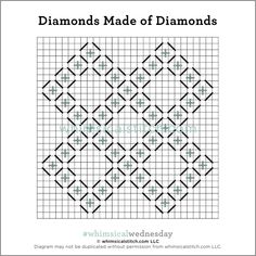 the diamonds made of diamonds pattern is shown in black and white, with green dots