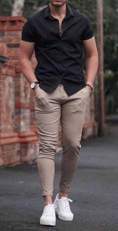 Menswear Outfits, Tee Shorts, Vest Outfit, Vans Converse, Indian Men Fashion