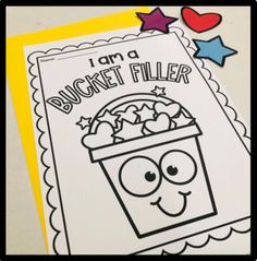 i am a bucket filler coloring page for kids to color and practice their feelings