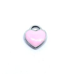 Zinc alloy pink heart charm. Pink Heart, Heart Charm, Zinc Alloy, Gemstone Rings, Enamel Pins, Gemstones, Pink