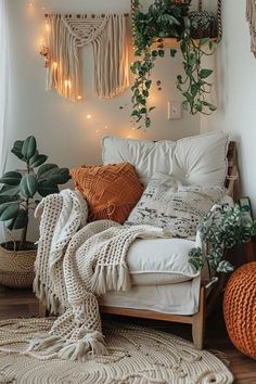 a living room filled with lots of plants and decorations