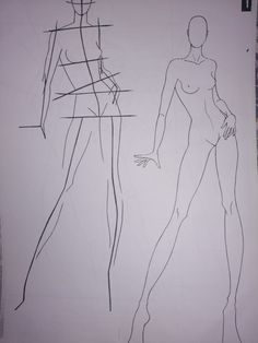 a drawing of a woman standing next to a man with his hands on his hips