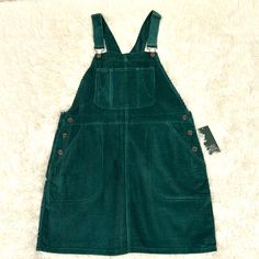 Nwt- Wild Fable Corduroy, Teal Overall Dress Pockets In The Front And One On Each Side Of The Dress Size Small Three Buttons On Each Side Of The Dress 100% Cotton Corduroy Overall, Corduroy Overall Dress, Dress Pockets, Overall Dress, Pocket Dress, Wild Fable, Dress 100, The Dress, Overalls