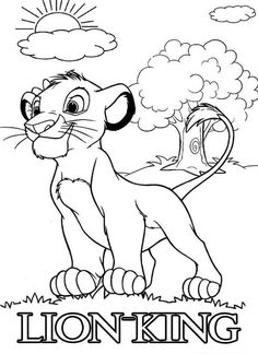 the lion king coloring pages for kids to print out and color with their name on it