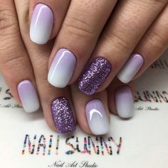 Purple Ombre Nails, Ombre Nail Art Designs, Unghie Sfumate, Nails With Glitter, Nagellack Trends, Ombre Nail Designs, Nail Art Ombre, Dipped Nails, Gel Nail Designs