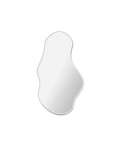 a mirror that is sitting on top of a white surface with an oval shape in the middle