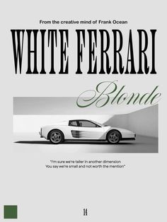 the front cover of white ferrari piano