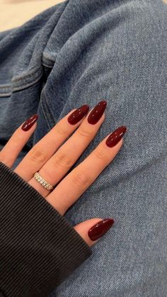 Deep Red Nails, Wine Nails, October Nails, Nagel Tips, Burgundy Nails, Red Nail, Classy Nails, Chic Nails, Nail Designer