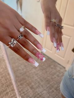 French Acrylics, Henna Nails, Edgy Nails, Girly Acrylic Nails, French Tip Acrylic Nails, Vacation Nails