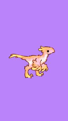 an animal that is standing up against a purple background