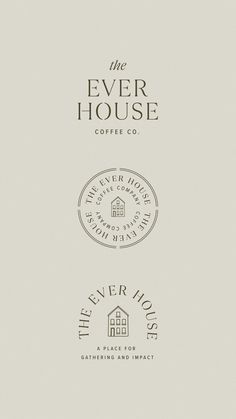 the ever house coffee co logo and brand identity design by person based on real estate