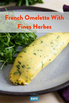 french omelette with fine herbs on a plate