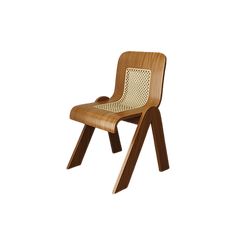 a wooden chair that is made out of wood