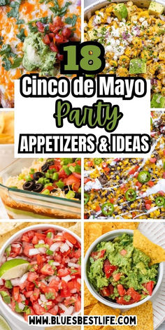 A collection of Mexican appetizers. Mexican Appetizer Recipes, Mexican Casseroles, Mexican Appetizer, Football Appetizers, Mexican Food Dishes, Cowboy Casserole, Cinco De Mayo Celebration