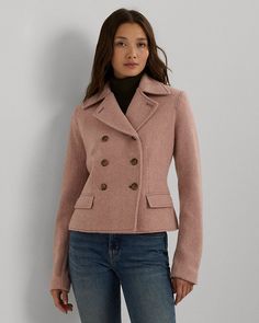 Double-Breasted Herringbone Coat Pink Ralph Lauren, Herringbone Coat, Woven Jacket, Sharp Dressed Man, Ralph Lauren Womens, Macau