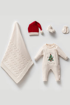 #ChristmasPhotoshoot #HolidayKnitwear #FestiveBabyOutfit #ChristmasForBaby #NewbornHolidayFashion Newborn Christmas Outfit, Christmas Tree Embroidery, Baby Coming Home Outfit, Knitwear Outfit, Santa Outfit, Newborn Christmas, Baby Turban, Socks Christmas, My First Christmas