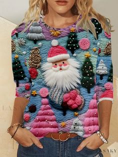 Lasaky - Womens Plus Size Long Sleeve Round Neck Top with Snowman Print - Festive Christmas Apparel with Slight Stretch for Optimal Comfort Christmas Sweaters Womens, Ugly Santa Sweater, Ugly Christmas Sweaters With Snowman, Ugly Christmas Sweater Plus Size, Women Ugly Sweater, Women's Ugly Christmas Sweater, Christmas Sweaters Plus Size, Pink Santa, Retro Swimsuit