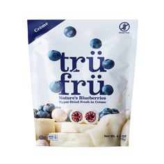 a bag of fruit with blueberries and other fruits