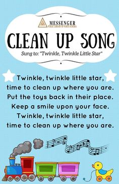 an email message with the words clean up song written on it and a cartoon train