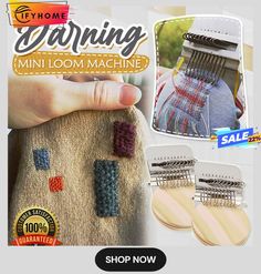 an advertisement for a sewing machine with pictures of different items