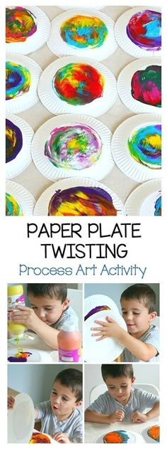 paper plate twisting process art activity for kids