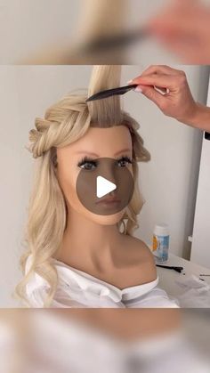 Braided Up Do Wedding, Side Braid Updo Tutorial, Up Do Front View, Brides Hairstyles Updo, Updo Hairstyles Videos, Wedding Hairstyle Tutorial Videos, Wedding Updo With Hairpiece, Long Hair Updo Easy Step By Step, Wedding Hair Videos