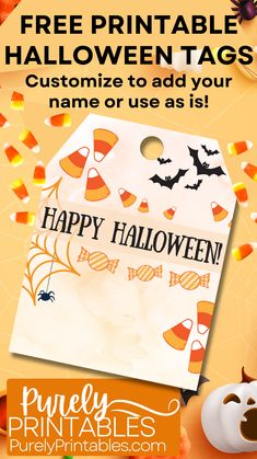 halloween tags with free printables on them