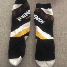 Authentic Fendi Socks Thick Cotton Multicolor Fendi Socks, Fendi, Socks, Women Shopping, Black, Color