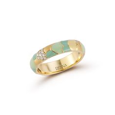 Alternating diamond, enamel and gold undulate around the finger for this graceful band. 4.5 mm wide. Made to order. Enamel Wedding Band, Blue Laguna, Southern California Home, Gold Enamel Jewelry, Ring Inspiration, Palette Design, Bracelet Sets, Diamond Tennis Necklace, Minimal Ring