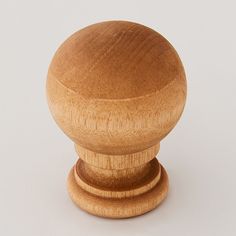 a wooden knob on a white background