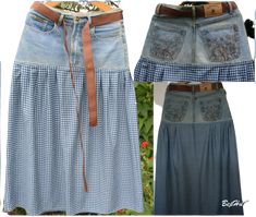 Altered Jeans, Jean Refashion, Altering Jeans, Denim Clothes, Sewing Jeans, Jeans Skirt, Jeans Diy