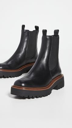 Sam Edelman Laguna Boots | Shopbop Chelsea Boots Heel, Sam Edelman Boots, Chic Flats, Utilitarian Style, Lug Sole Boots, See By Chloe, Sam Edelman Shoes, Lug Sole, Black Leather Boots