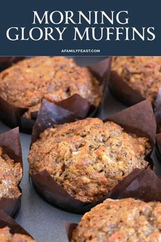 muffins with text overlay reading morning glory muffins