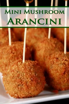 Easy Upscale Appetizers, Arancini Recipe Easy, Italian Fried Rice, Upscale Appetizers, Arancini Recipe Italian, Fried Risotto Balls, Mushroom Arancini, Marcella Hazan Tomato Sauce, Fried Rice Balls