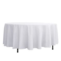 a white table cloth with black legs