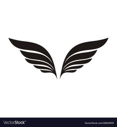 black and white wings logo design