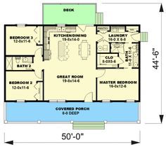 the floor plan for a small house with two bedroom and an attached bathroom, along with a