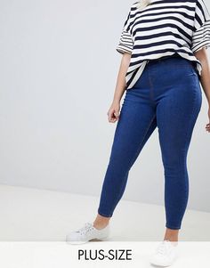 New Look Curve skinny jegging in blue | ASOS Look Plus Size, Outfit Jeans, Curvy Girl Outfits, Curvy Girl Fashion, Mode Online