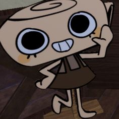 an animated image of a cartoon character with big eyes