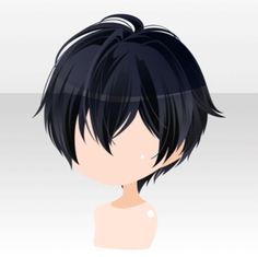 an animated image of a person with short hair and black hair, wearing a white shirt