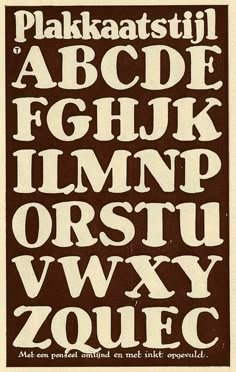 an old fashioned type of alphabet in brown and white