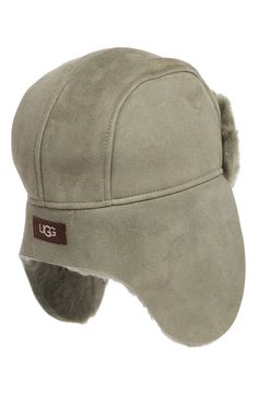 A genuine shearling lining keeps your ears and head cozy in this trapper hat crafted from leather.  Leather/genuine shearling (Spain) Professional fur clean Imported Trapper Hat, Trapper Hats, Moss Green, Hat Crafts, Nordstrom Rack, Spain, Nordstrom, Hats, Green