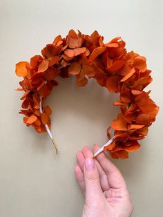 Flower crown with terracotta color hydrangea  ------------------------------------------ NOTE! We tried to show the product in different daylight - both in sunlight and in the shade in order to show the shades of colors and materials as much as possible. BUT unfortunately, due to the color correction of the screens of phones/tablets/laptops, they will still be distorted. BUT our jewelry is still very beautiful and we are sure that you will not be disappointed :) --------------------------------- Floral Hairstyle, Wedding Autumn, Bridesmaid Headband, Boho Flower Crown, Terracotta Color, Halloween Flowers, Flower Girl Crown, Flower Halo, Girls Crown