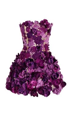 Strapless Satin Orchid Embroidered Cocktail Dress By Oscar De La Renta | Moda Operandi Embroidered Cocktail Dress, Estilo Hipster, Skirt Shapewear, Dream Dresses, Hair Fragrance, Glam Dresses, Dress Jewelry, Stage Outfits, Long Sleeve Maxi Dress