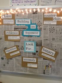 a bulletin board with some words on it